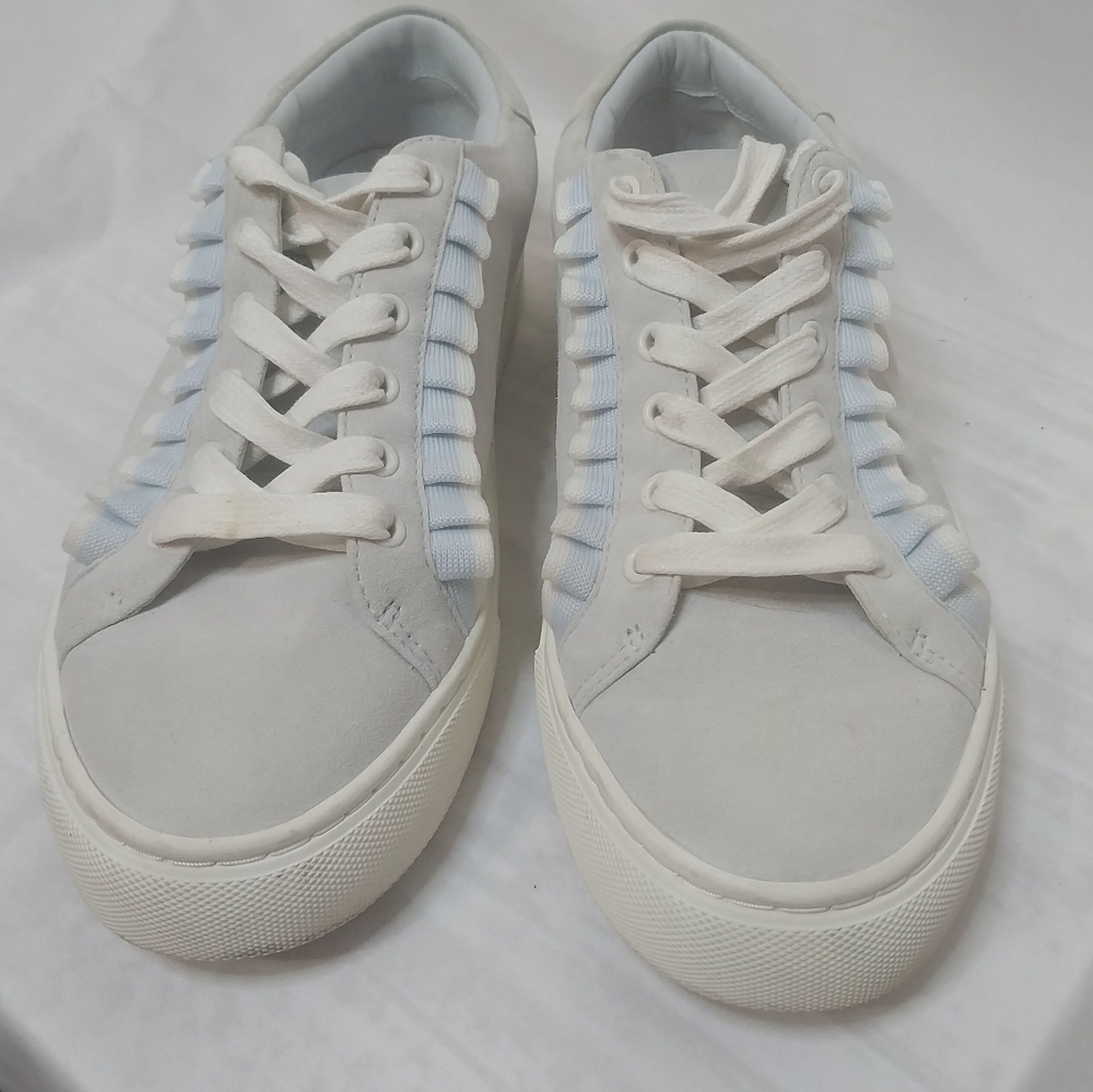 Tory Burch, Tory Sport, Suede Leather Ruffle, Tennis Shoes, Sneakers, Size 8